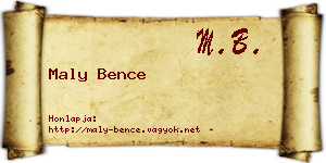 Maly Bence névjegykártya